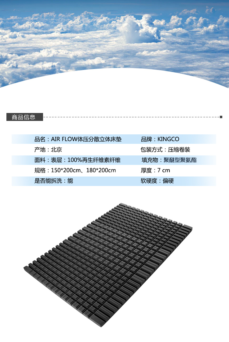 3D海绵体压分散床垫